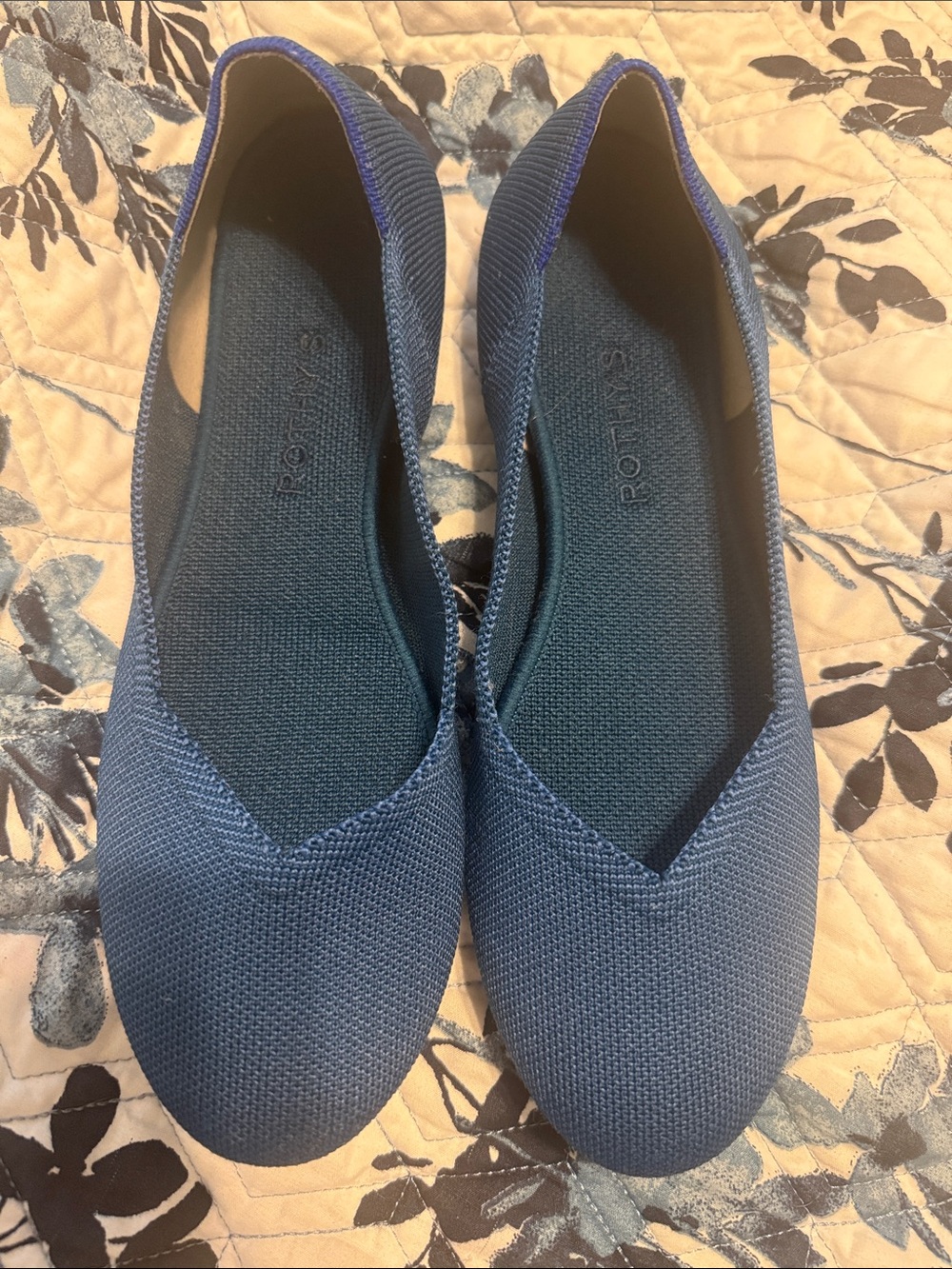 Rothy's Women's Navy Blue Knit Ballet Flats